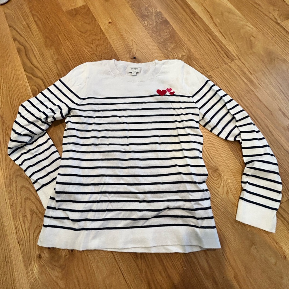 J. Crew Navy and White Striped Sweater